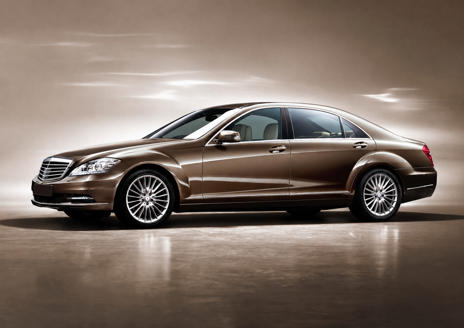 Bronze executive luxury sedan
